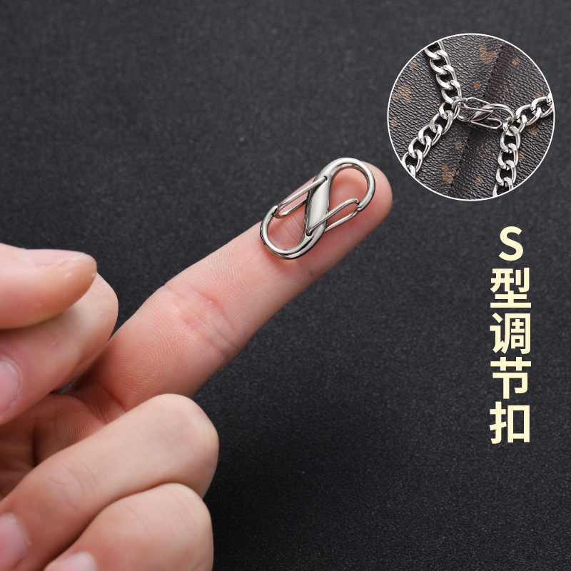 S-Type Spring Fastener Artifact Hanger Key Bag Mini Horoscope Buckle Adjustable Buckle Chain Metal Alloy Climbing Button Carabiner