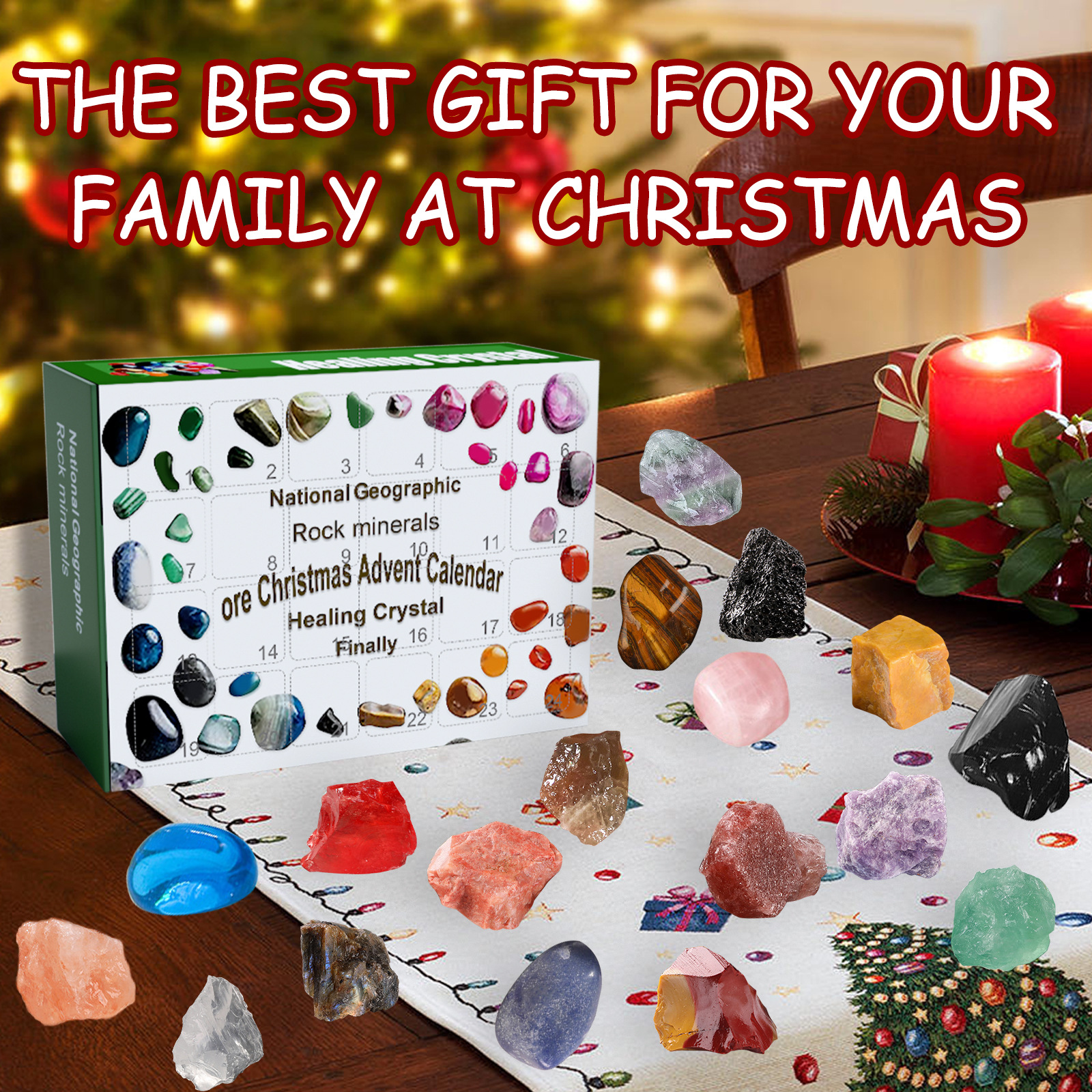 dowmoo 24格矿石盲盒礼盒24天倒计时礼盒宝藏矿石猜猜玩具礼盒_汕头市