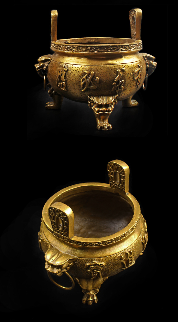 批发有求必应铜香炉铜香炉摆件插香香炉佛具供奉财神风水用品