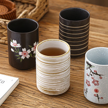 日式陶瓷茶杯寿司杯品茗杯办公室茶杯复古小茶杯粗陶杯子汤吞杯