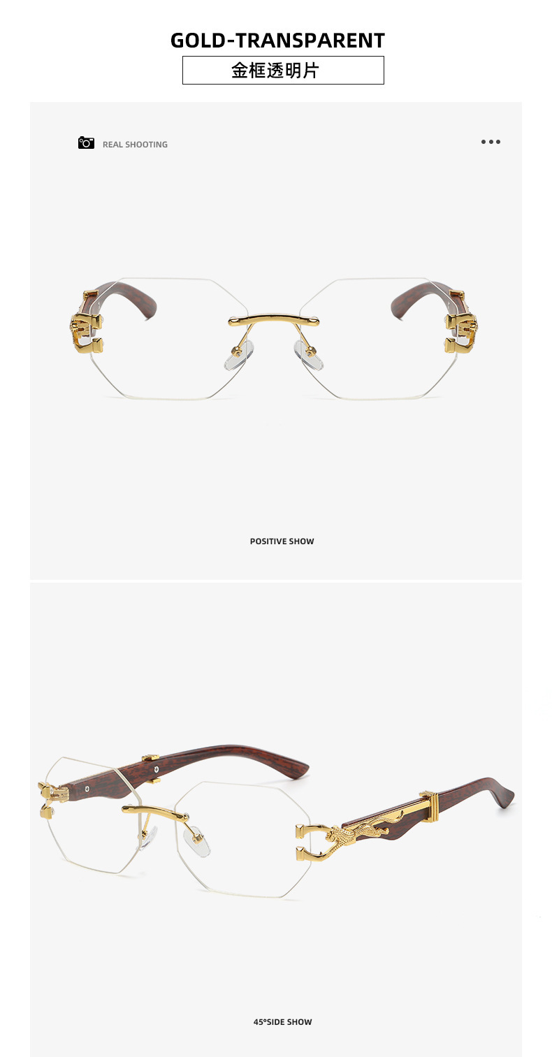 New retro wood-grain leopard temple sunglasses for men, European and American square frame driving cheetah decorative sunglasses for cross-border wholesale pic 8