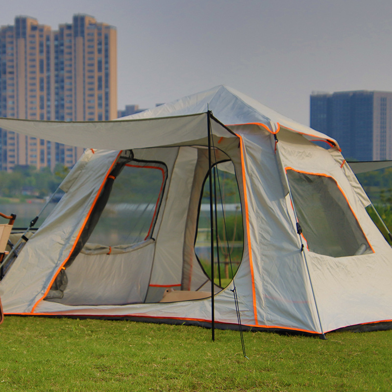 Thickened Automatic Quickly Open Double-Layer Four-Side Tent Outdoor Mosquito-Proof Sunscreen Camping Camping Tent in Stock Wholesale