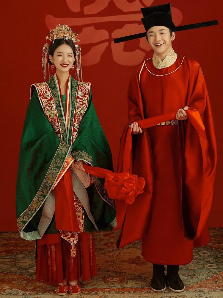 宋朝秀禾服新娘嫁衣宋制婚礼服汉式龙凤褂凤冠霞披中式中式嫁衣夏