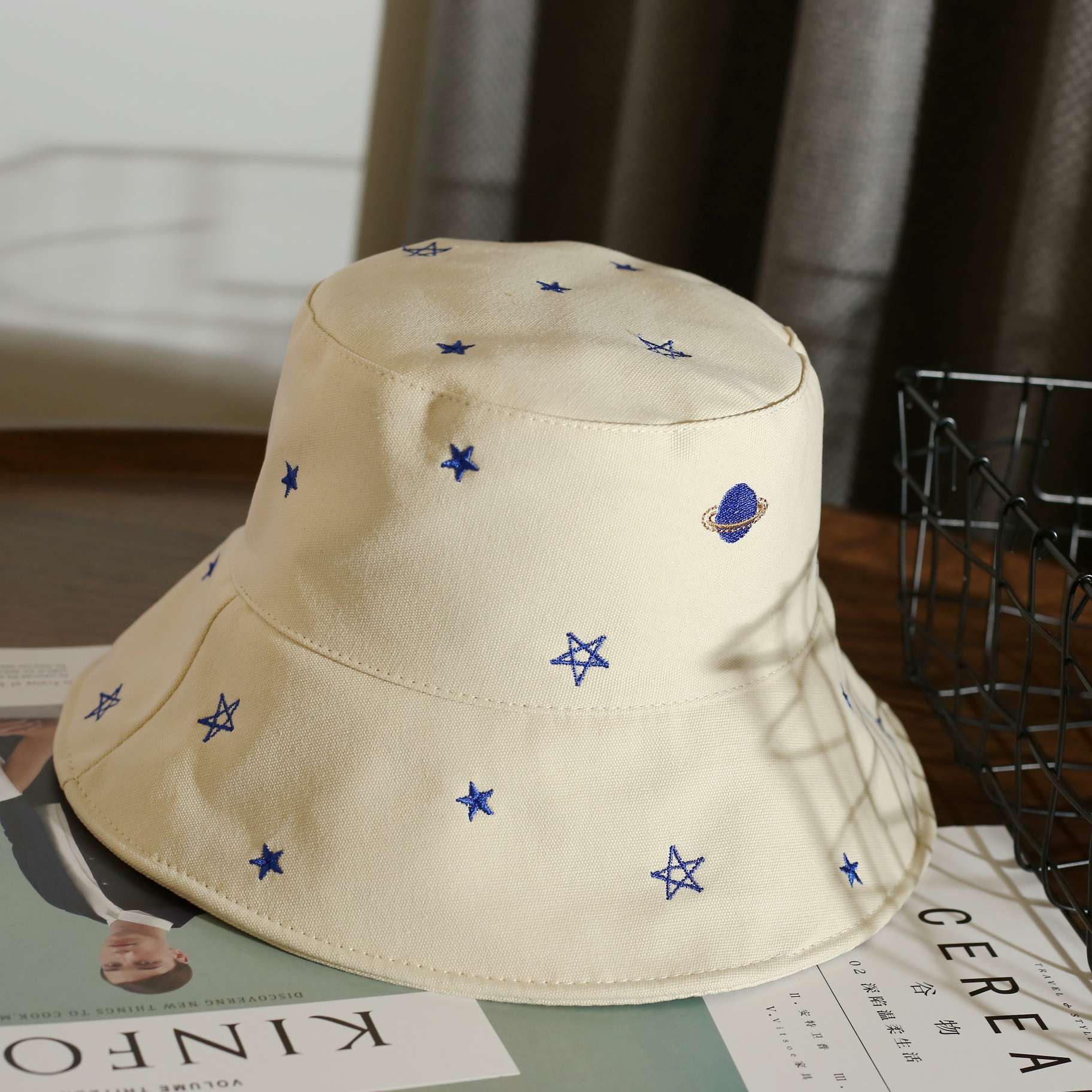 卡其色,黑色,白色,粉色,浅蓝系列渔夫帽帽檐款式/帽