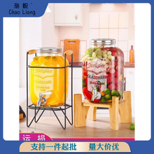 水果茶壶带龙头大容量饮料桶果汁罐柠檬水罐泡酒瓶玻璃冷水桶