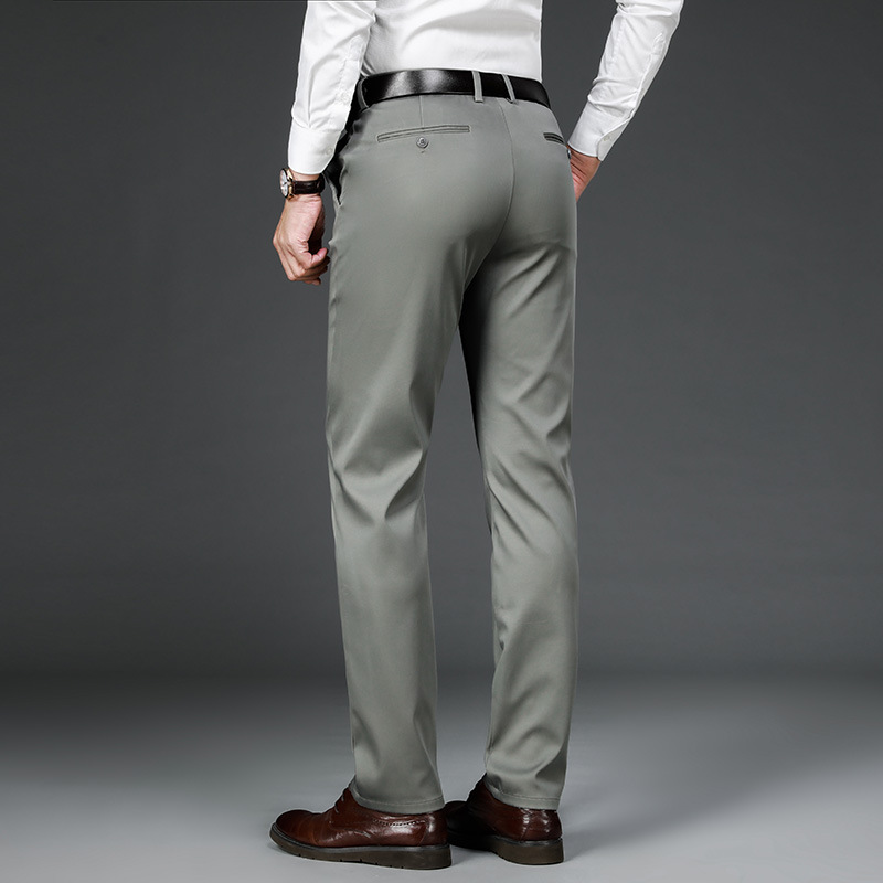 2020年春夏新款薄男士休闲裤西裤中年爸爸韩版潮流宽松商务裤子男