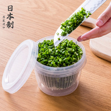 日本进口葱花保鲜盒厨房大蒜生姜沥水收纳冰箱专用水果密封盒套装