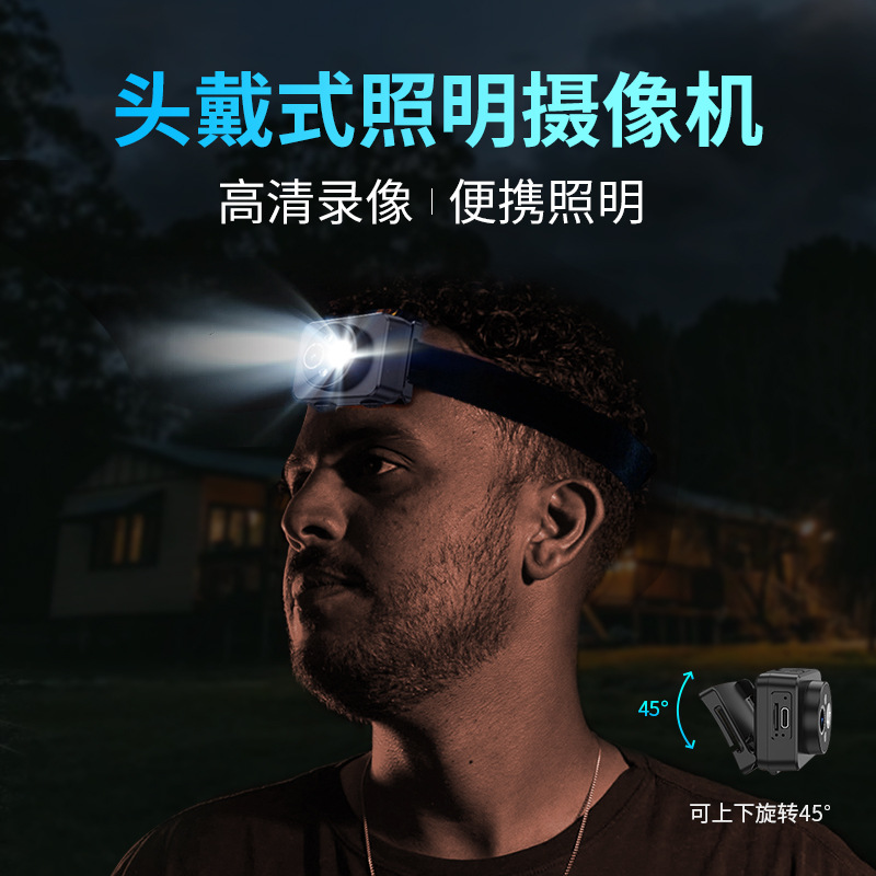 高清头戴式巡1080p检记录录音摄像智能高清夜拍执法dv运动摄像