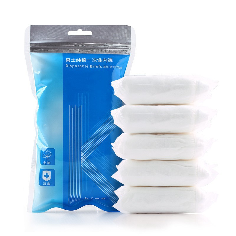 5 Pieces/bag Elegant Cotton Disposable Underwear Women's Cotton Sterile Independent Packaging Disposable Underwear Women's Wholesale