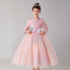 girl full dress Princess Dress Spring Flower girl Sequins David Dress girl party Host Evening dress