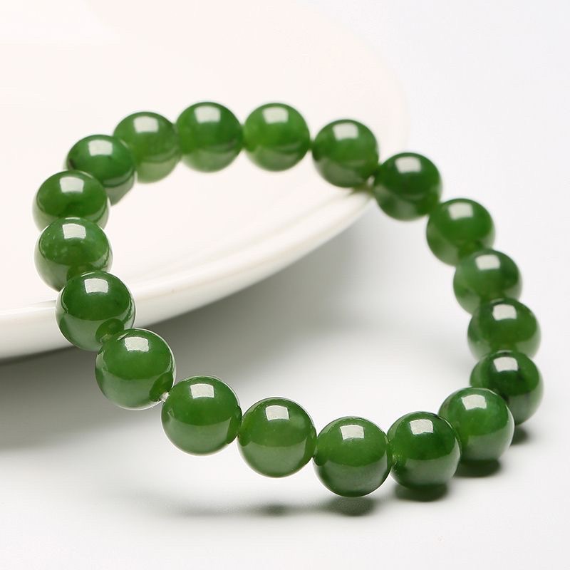 天然a货正品新疆碧玉翡翠色手串冰种夫碧玉手串佛珠女款礼品-阿里巴巴