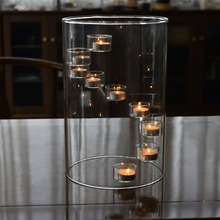 欧式特大号玻璃烛台 烛光晚餐氛围装饰摆件 创意旋转烛台蜡烛家用