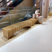 北欧实木长条凳服装店休息凳换鞋凳简约原木长椅家用创意休闲现代