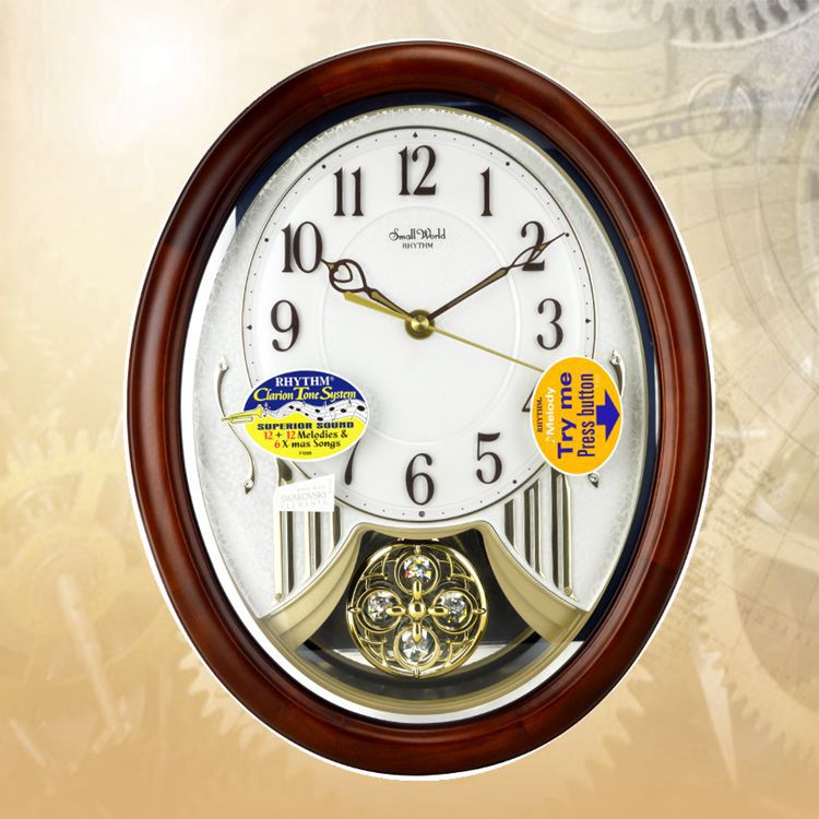丽声挂钟音乐钟表报时客厅欧式实木挂表欧式家居创意装饰钟4mj407