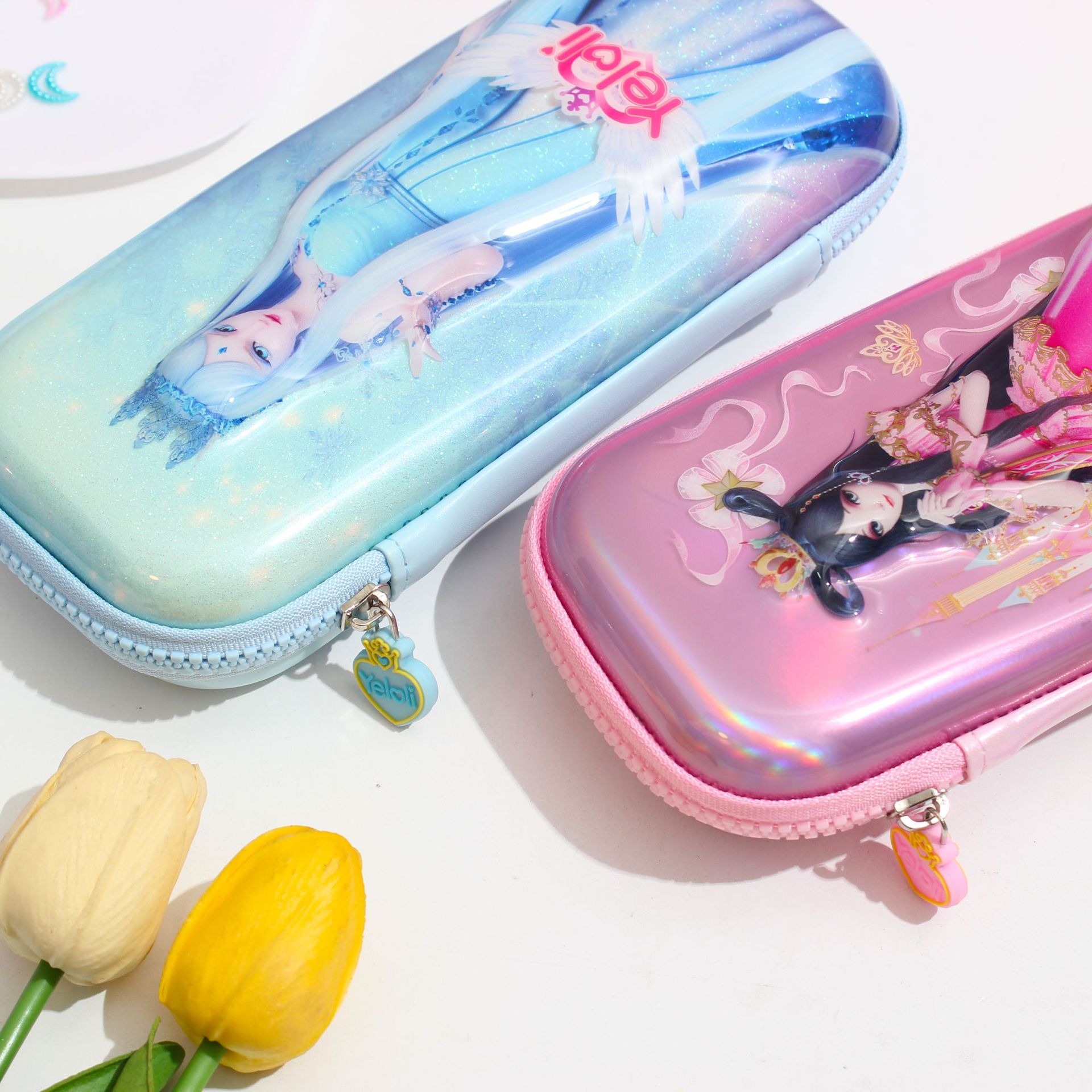 叶罗丽炫彩eva中笔盒冰公主卡通儿童文具收纳大容量拉链文具盒
