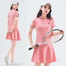 夏季新款大码运动羽毛球服女教师园服工作衣服网球裙羽毛球衣套装