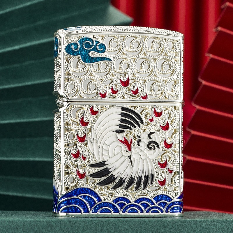 Chief Enamel Lighter Men's Special Chinese Style Gift Filigree Hollow Kerosene Lighter Gift