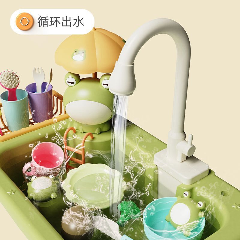 Children's Electric Dishwasher Toy Pool Table Girl Simulation Kitchenware Children Cooking Play House Kitchen Set