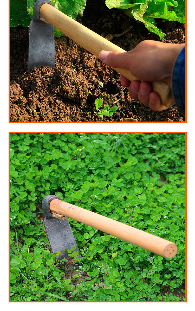 挖笋小锄头锻打老式小挖锄园艺花锄家用种菜除草工具农用农具户外