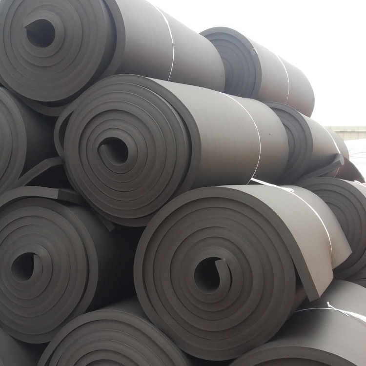 b1级隔热棉橡塑保温板楼顶耐高温防火减震隔热板黑色保温橡塑板