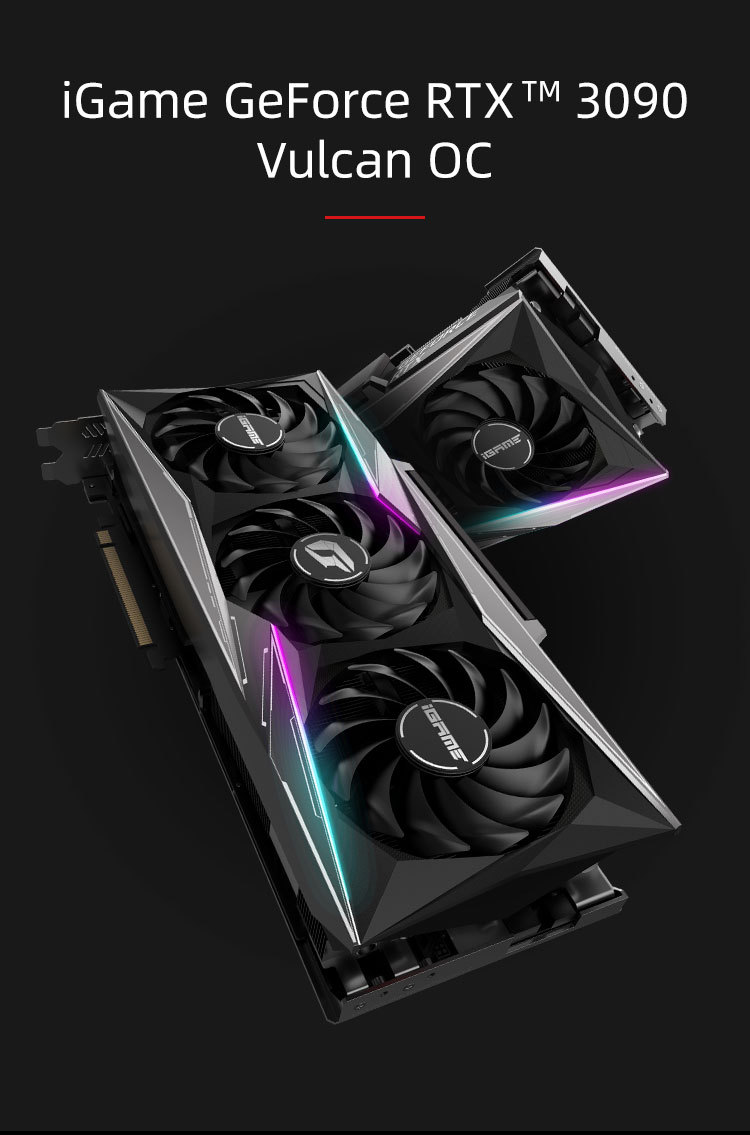 适用于台式机七彩虹火神igame geforce rtx 3090 vulcan oc 24g
