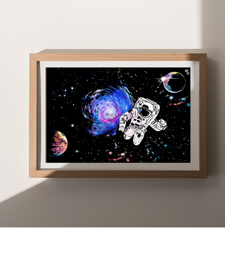 跃鹿yuelu太空星球刮刮画夜景宇航员刮画太空人成人diy减压刮画