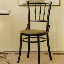 北欧法式实木餐椅北欧复古软包椅TON378咖啡店靠背椅子vintage椅