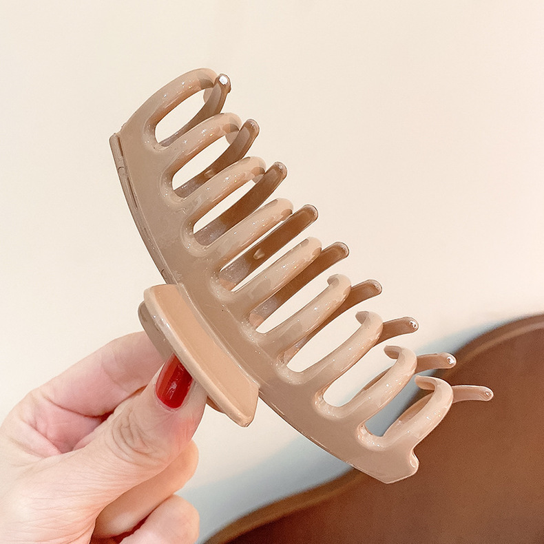 日韩简约亚克力龙骨抓夹后脑勺束发鲨鱼夹子洗澡盘发卡蝴蝶发夹女