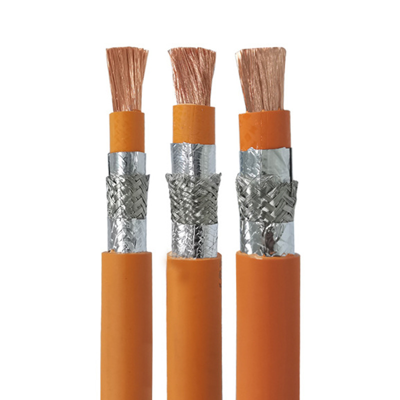 ev汽车线 1.2米长新能源充电桩橙色软硅橡胶线35mm05高压屏蔽线