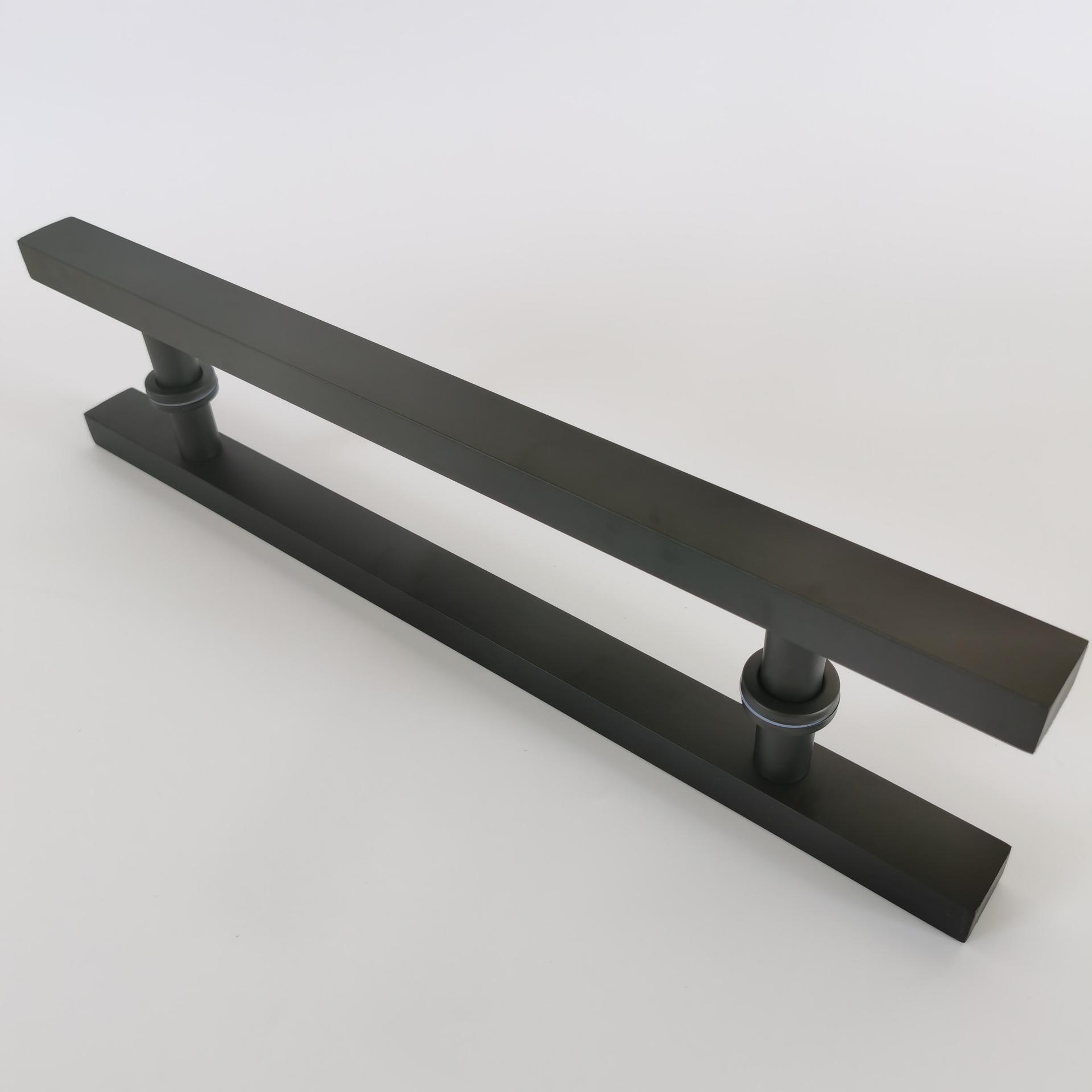 厂家不锈钢玻璃门拉手方管加厚电镀黑色大门拉手酒店ktv大门把手