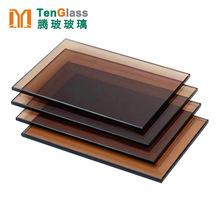 厂家定制 茶色钢化玻璃 灰茶/欧茶/金茶玻璃 茶色镀膜钢化玻璃
