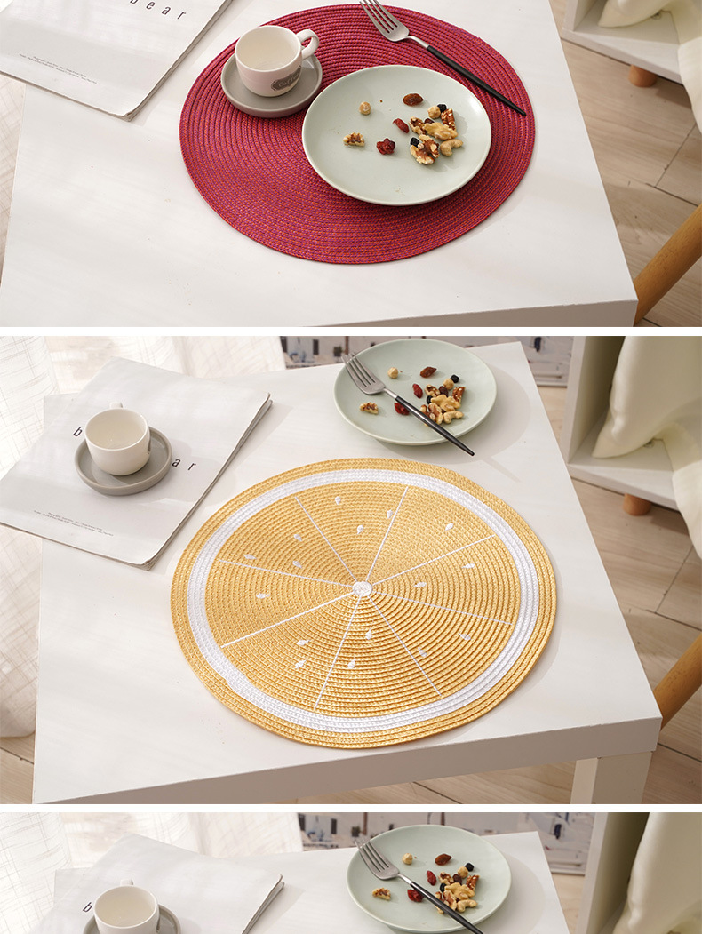 pp手工编织餐垫隔热垫餐桌防油滑垫餐盘垫碗垫杯垫欧美日式居家饰