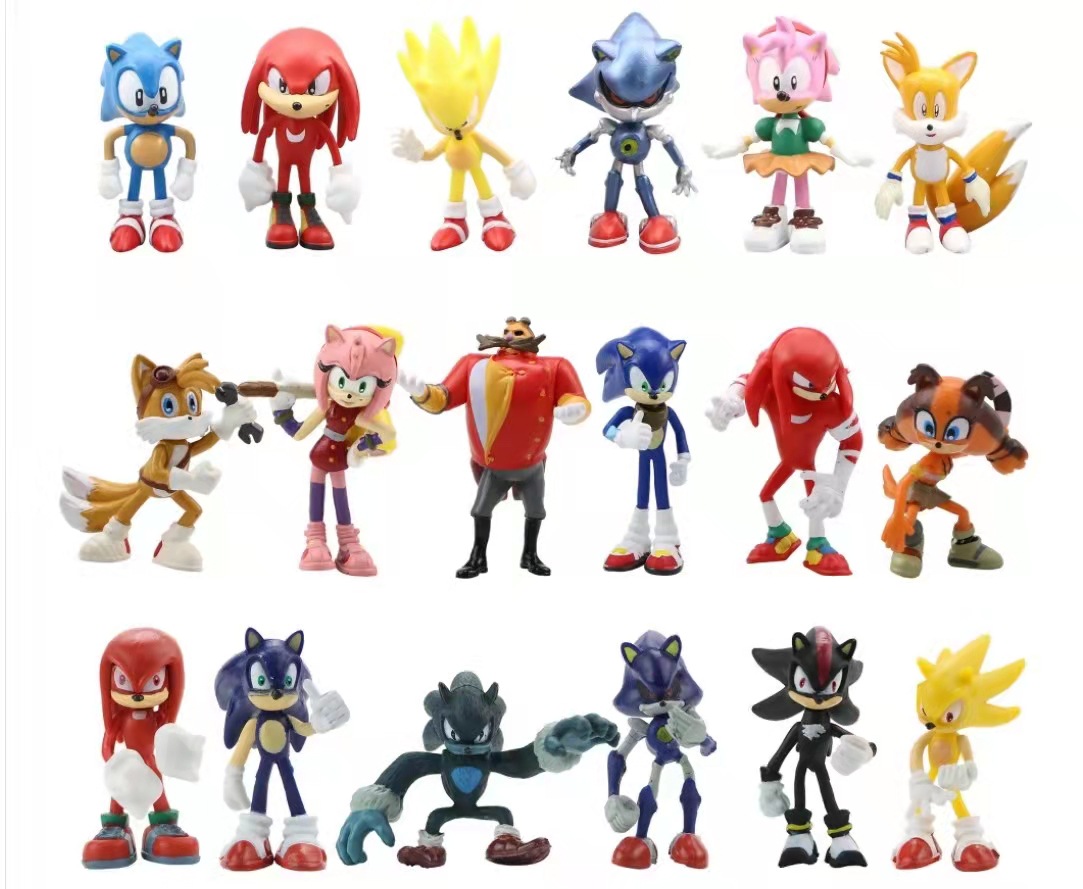 6款飞天鼠手办 索尼克公仔1-3代模型玩偶摆件超音鼠蛋糕装饰优惠