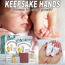 儿童满月纪念婴儿立体手模粉百天纪念品创意3D手脚印克隆模型粉