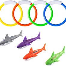 亚马逊跨境儿童夏季游泳池潜水玩具鱼雷戏水玩具套装搭配海草批发