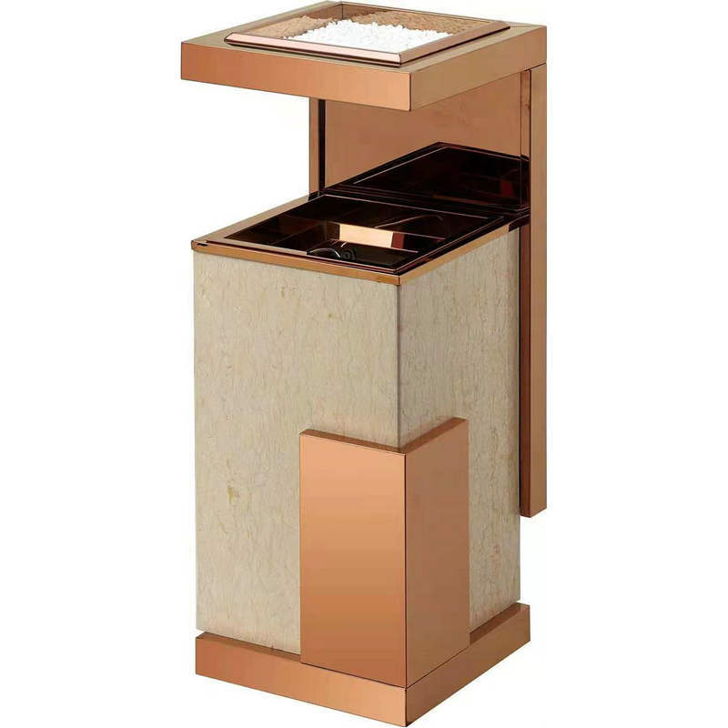 大理石酒店大堂垃圾桶立式带烟灰缸垃圾桶电梯口写字楼果皮垃圾箱