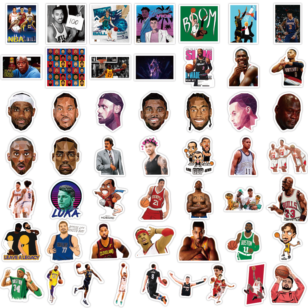 100张nba球星贴纸个性手机壳水杯笔记本行李箱防水装饰涂鸦小贴纸