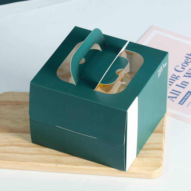 4寸生日小蛋糕盒手提四寸迷你5寸慕斯西点盒子包装盒芝士糕点纸盒