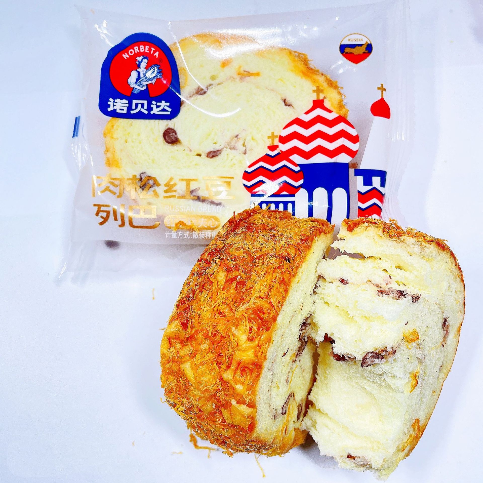 诺贝达肉松红豆列巴红豆粒夹心早餐下午茶夹心面包1件4斤 现58