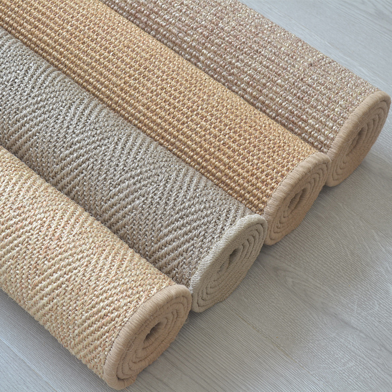 草编地毯圆形麻地毯榻榻米飘窗客厅装饰黄麻四季藤编垫子剑麻麻绳