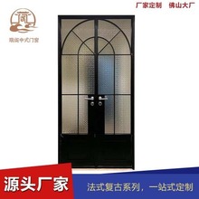 法式老铁门钢窗复古窗极窄铝合金推拉门玻璃平开门厂家直销