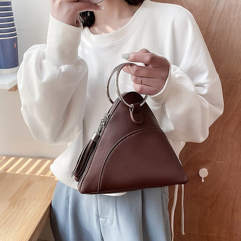 Cross-Border Small Bag Women's Bag 2021 Spring and Summer New Trendy Korean-Style Chic and Unique Zongzi Bag Cute Tassel Handbag