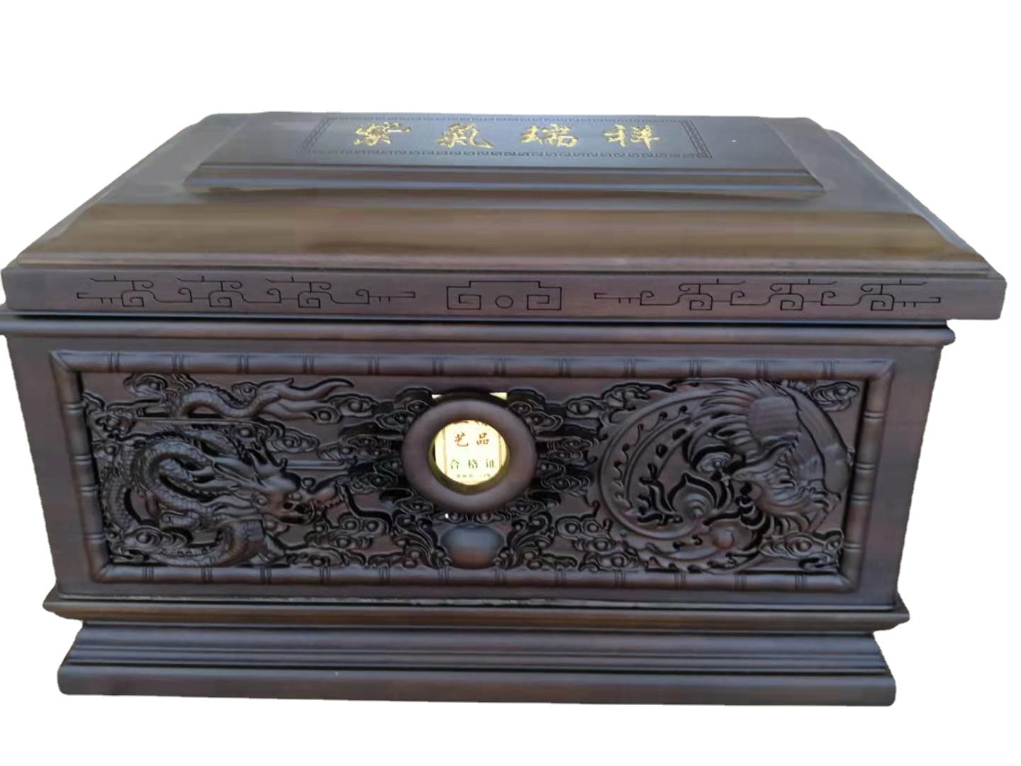 批发各种实木骨灰盒 加大黄檀木内雕骨灰盒—紫气瑞祥 400￥-阿里巴巴