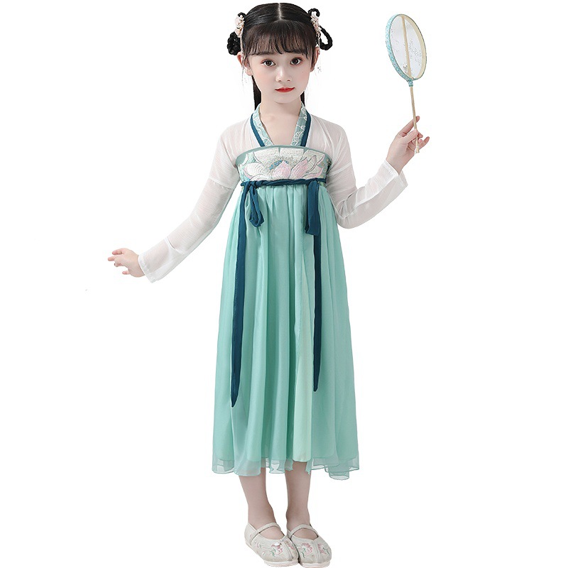 胭脂妆儿童汉服有位姑娘舞蹈学生表演服演出服风女孩超仙襦裙