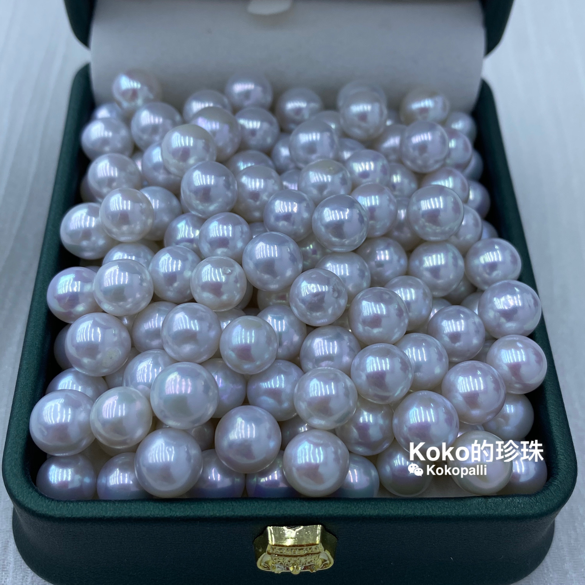 淡水珍珠裸珠 7-8mm淡水ak澳白光泽ji强光近圆基本