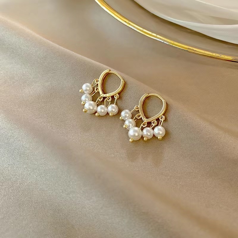 French Pearl Earrings High-Grade Light Luxury Minority Retro Elegant Earrings Women's Ear Clip New Fashion Earrings