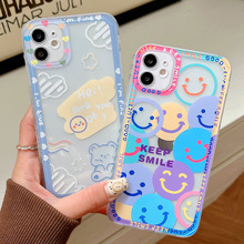 Cute Side Polka Dot Bear Smile Transparent phone case for ip