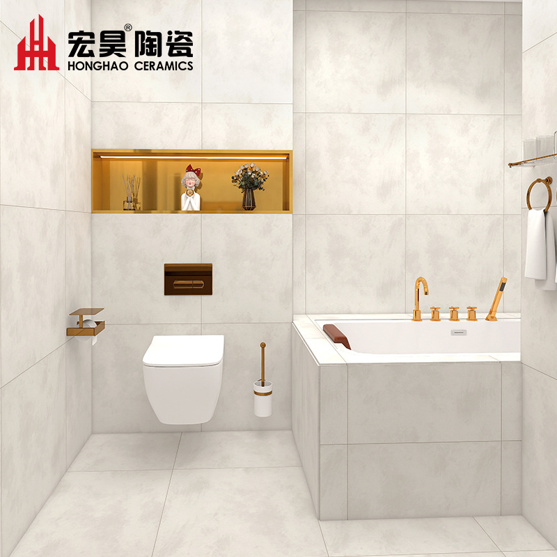 低吸全瓷仿古砖轻奢奶油白哑光瓷砖卫生间地砖厨房墙砖600x600