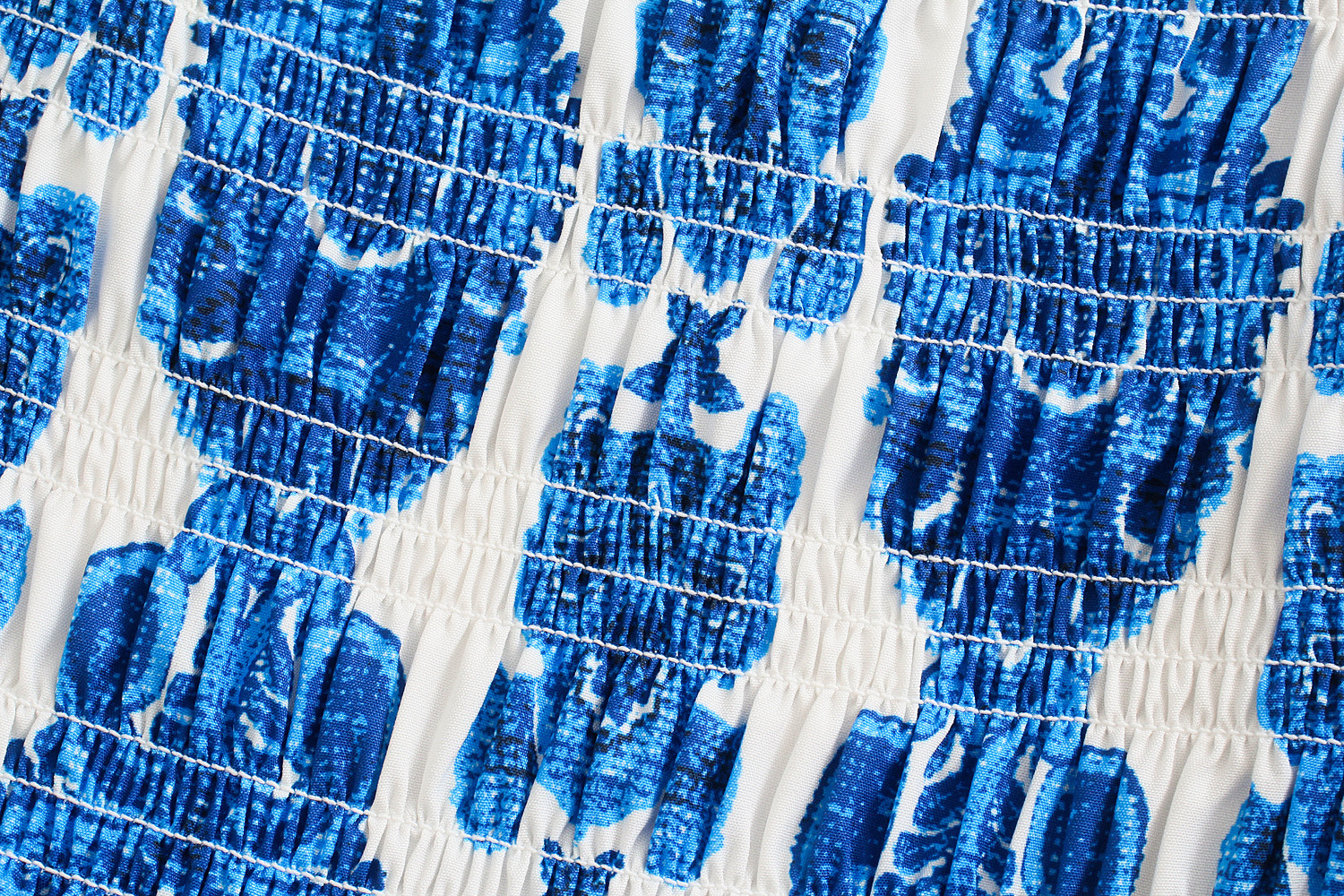 批发2021夏新品欧美风女装腰果花蓝色长袖连衣裙