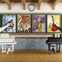 音乐教室装饰画学校背景墙布置琴行墙面艺术培训壁画钢琴乐器挂件